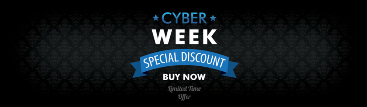 Long Banner Black Cyber Week Special Discount