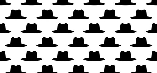 Hat and hipster. Cartoon old classic hat. Gentleman, bowler hats