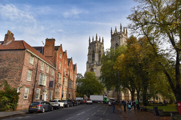 Naklejka premium ヨークの街並みとヨークミンスター大聖堂