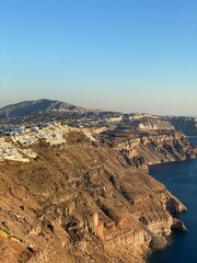 Santorini view from the top of the cliff