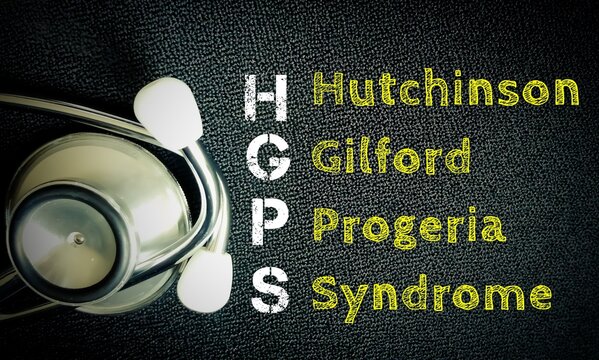 Hutchinson-Gilford progeria syndrome (HGPS) medical conceptual image