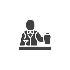 Bartender, barkeeper vector icon