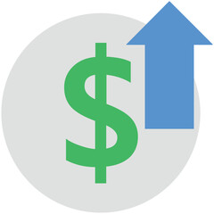 Dollar Up Flat Illustration