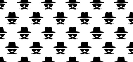 Hat and hipster moustache Intermediary or unrecognizable person. Cartoon mafia, detective or spy with old classic hat. Man face, barber and moustache, mustache or beard. gentleman icon or logo