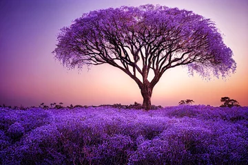 Peel and stick wall murals pruning Midjourney abstract render of a jacaranda tree