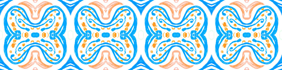 Spanish pattern. Seamless talavera ceramic. Vintage italian background.