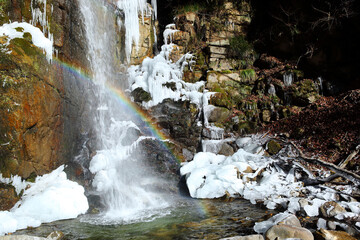 氷瀑と流水