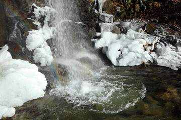 氷瀑と流水