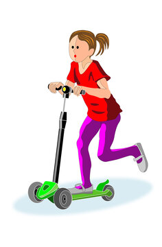 Kid riding on Kick Scooter