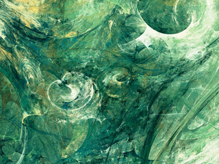 green abstract fractal background 3d rendering illustration