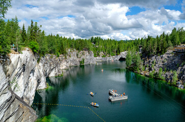 Fototapeta premium Marble quarry in Karelia.