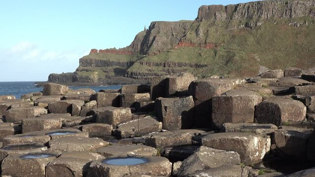 The Giant's Causeway, 40000 interlocking basalt columns, by Bushmills in Northern Ireland, United Kingdom