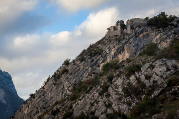 Grenoble France 11 2021 view of Grenoble from the heights of the Bastille, the city is known for its cable car which is nicknamed 
