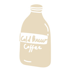Cold Brew coffee bottle flat icon