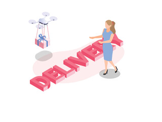 delivery drone flying to a customer