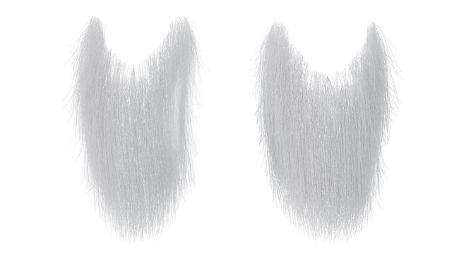 White Santa beard isolated for image overlay 3D Illustration on a white empty background