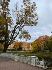 city park, autumn pond in the park