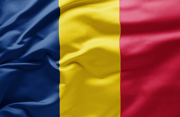  Waving national flag of Chad