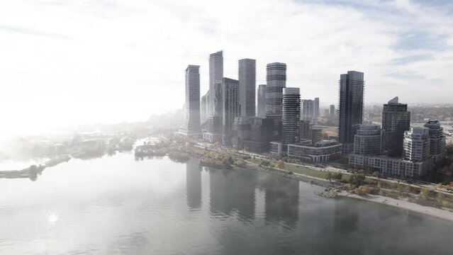 Humber Bay Shores, Toronto, Canada as viewed from a drone