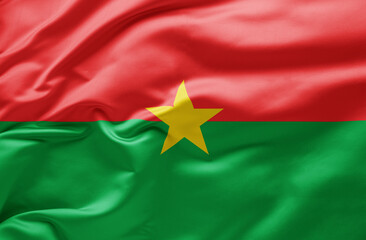Obraz premium Waving national flag of Burkina Faso