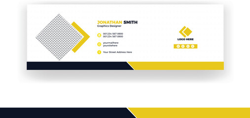 
Email signature or email footer or personal social media cover design template

