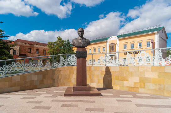 Yelets, Russia - August 31, 2022: Square named after M.S. Solomentsev in the city of Yelets.