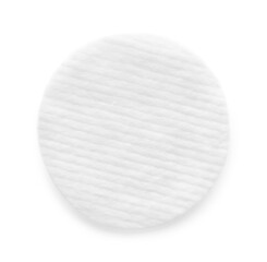 Soft clean cotton pad isolated on white, top view