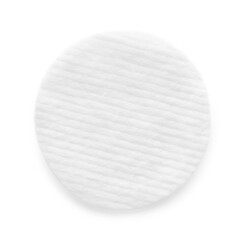 Soft clean cotton pad isolated on white, top view