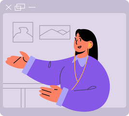 Woman talking video call