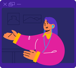 Woman talking video call