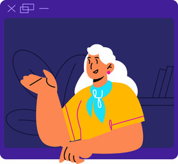 Woman talking video call