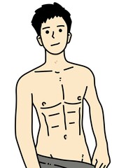 Fototapeta premium cute man cartoon on white background