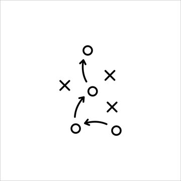 Football Tactics Icon, Game Success Strategy. Vector Illustration