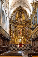 Fototapeta na wymiar Interior of Abbey of Santa Maria la Real de Las Huelgas, at Burgos, Castille and Leon, Spain
