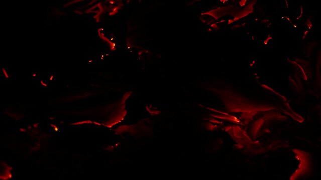 Smoldering paper edge - Isolated on black background