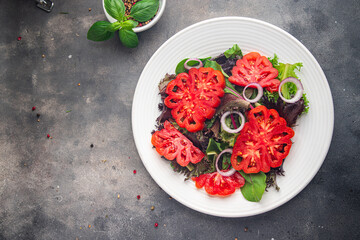 salad tomato red vegetable fresh dish meal food snack on the table copy space food background