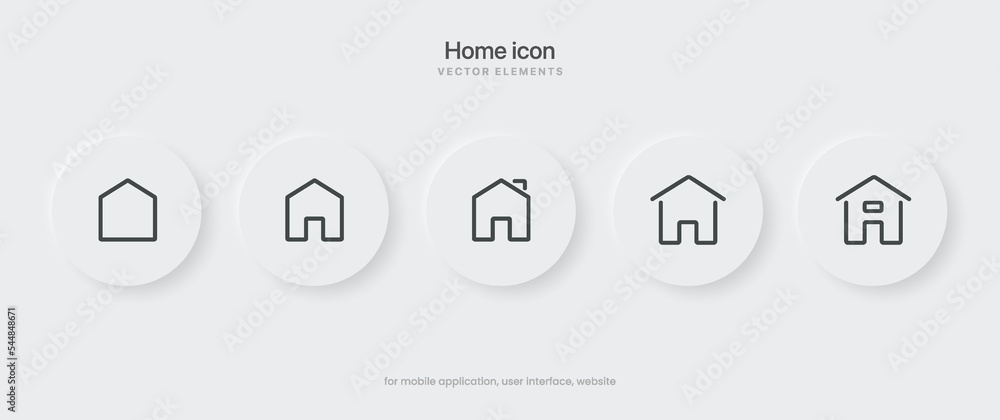 Poster 3d minimal modern home, homepage, base, main page, house push button icon emblem symbol, sign. 3d bl