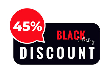 Black Friday sale label tag. Template  for brochure, banner, cover, booklet, print, flyer, card, ad, sign, poster, badge and so on.