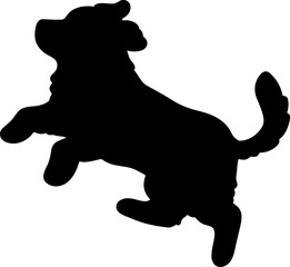 Simple and adorable Mountain Dog Silhouette jumping