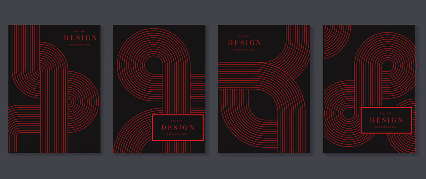 Luxury invitation card design vector. Abstract gradient gold geometric shape pattern and art deco background.