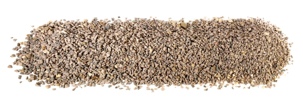 Kies isoliert auf wei&szlig; - Kieselsteine Panorama Freigestellt