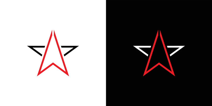 Unique and modern letter W initials star logo design 2