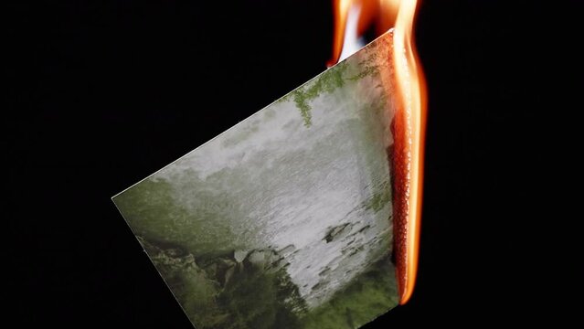 Symbolic burning photo on a black