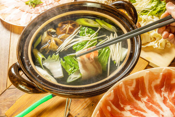 豚しゃぶ　 sliced pork hotpot (shabu-shabu)