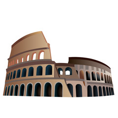 The great Roman Coliseum in Rome, Italy