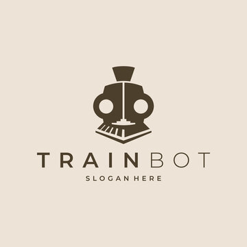 train and robot logo design