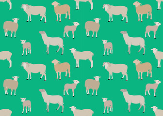 sheep pattern, Sheeps, Colorful seamless pattern with animals, Decorative cute wallpaper, good for printing. Overlapping background vector