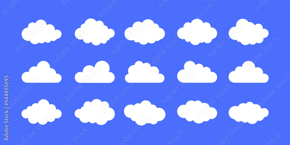 Poster Set of simple cloud shape for design element