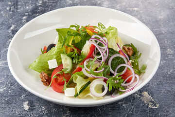 greek salad on the white background