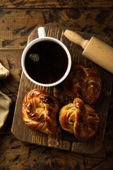 Traditional homemade Swedish cardamom buns